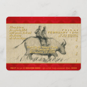 Invitation Water Buffalo Children Chinese Ox Année 2021 PhInv