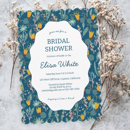 Invitation Water Garden Floral Bridal Shower Cute CUSTOM 