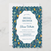 Invitation Water Garden Floral Bridal Shower Cute CUSTOM  (Devant)