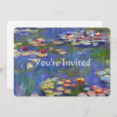 Invitation Water Lilies Fine Art Mariage (Devant / Derrière)