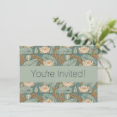 Invitation Water Lys Lily Art Nouveau Nature (Debout devant)