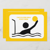 Invitation Water polo player black silhouette custom (Devant / Derrière)