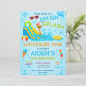 Invitation Water Slide Bash Invitation, Water Slide Anniversa (Debout devant)