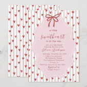 Invitation Watercolor a little sweet heart is on the way Baby (Devant / Derrière)