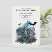 Invitation Watercolor adams maison familiale Anniversaire Inv (Debout devant)