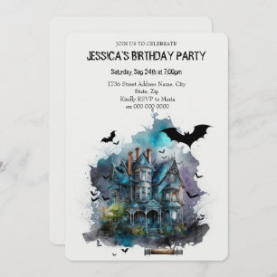 Invitation Watercolor adams maison familiale Anniversaire Inv