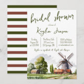 Invitation Watercolor Agritourisme paysage nuptiale douche In (Devant / Derrière)