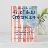 Invitation Watercolor American Flag 4 juillet (Debout devant)