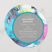 Invitation Watercolor Art Paint Anniversaire (Devant / Derrière)