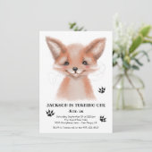 Invitation Watercolor Baby Fox fête d'anniversaire (Debout devant)