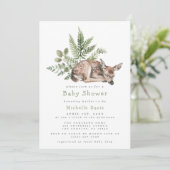 Invitation Watercolor Baby shower de cerfs de bois (Debout devant)