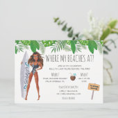 Invitation Watercolor Bachelorette Surf Beach Party (Debout devant)