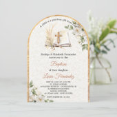 Invitation Watercolor Baptism Greenery Gender Neutral (Debout devant)