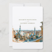 Invitation Watercolor Barcelona Park Guell Mariage (Dos)