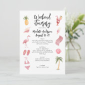 Invitation Watercolor Beach Anniversaire Week-end Itinéraire (Debout devant)