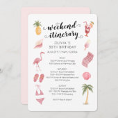 Invitation Watercolor Beach Anniversaire Week-end Itinéraire (Devant / Derrière)