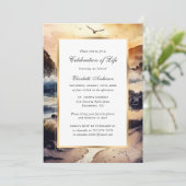 Invitation Watercolor Beach au coucher du soleil Célébration  (Debout devant)