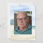 Invitation Watercolor Beach Avec Photo Célébration De La Vie (Dos)