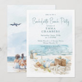 Invitation Watercolor Beach Bachelorte Party (Devant / Derrière)