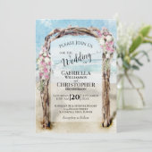 Invitation Watercolor Beach Bois flottant Arc Mariage (Debout devant)