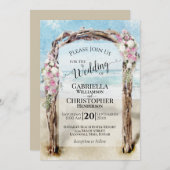 Invitation Watercolor Beach Bois flottant Arc Mariage (Devant / Derrière)