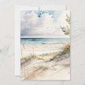 Invitation Watercolor Beach Coastal Destination Mariage (Dos)