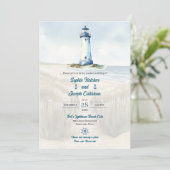 Invitation Watercolor Beach, Coastal New England Wedding (Debout devant)