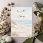 Invitation Watercolor beach coatal modern wedding