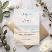 Invitation Watercolor beach coatal modern wedding