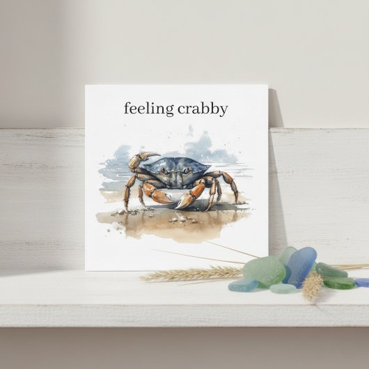 Invitation Watercolor Beach Crab, personnalisé