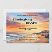 Invitation Watercolor Beach Dîner d'action de grâces (Devant)