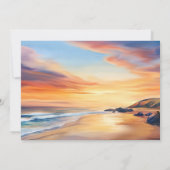 Invitation Watercolor Beach Dîner d'action de grâces (Dos)