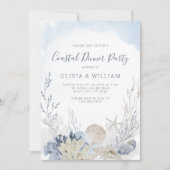 Invitation Watercolor Beach Dîner de la côte (Devant)