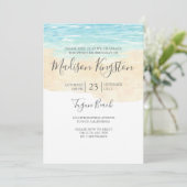 Invitation Watercolor Beach Enfants Adulte Anniversaire (Debout devant)