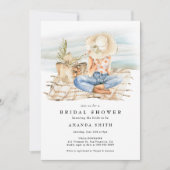 Invitation Watercolor Beach Fête des mariées tropicale estiva (Devant)