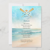 Invitation Watercolor Beach Oars Mariage Insérer Réception (Devant)