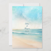 Invitation Watercolor Beach Oars Mariage Insérer Réception (Dos)