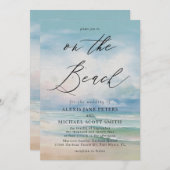 Invitation Watercolor Beach Ocean Coastal Mariage (Devant / Derrière)