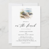 Invitation Watercolor Beach Ocean Coastal Mariage (Devant)