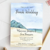 Invitation Watercolor Beach Ocean Décontracté Beach Mariage