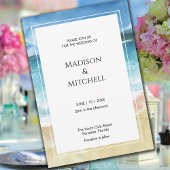 Invitation Watercolor Beach Ocean Destination Mariage