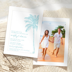 Invitation Watercolor Beach On The Beach Simple Photo Mariage
