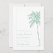 Invitation Watercolor Beach Palm Tree Boho Mariage (Devant)