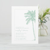 Invitation Watercolor Beach Palm Tree Boho Mariage (Debout devant)