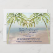 Invitation Watercolor Beach Palm Trees Retraite Party (Dos)