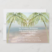 Invitation Watercolor Beach Palm Trees Retraite Party (Dos)