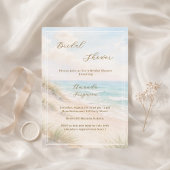Invitation Watercolor beach sand dunes Bridal Shower
