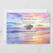 Invitation Watercolor Beach Sunrise Wedding Day (Devant)
