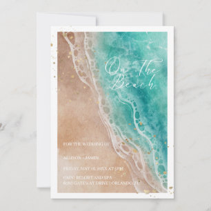 Invitation Watercolor Beach Sur La Plage Mariage