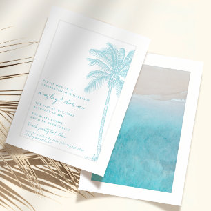 Invitation Watercolor Beach Sur La Plage Mariage